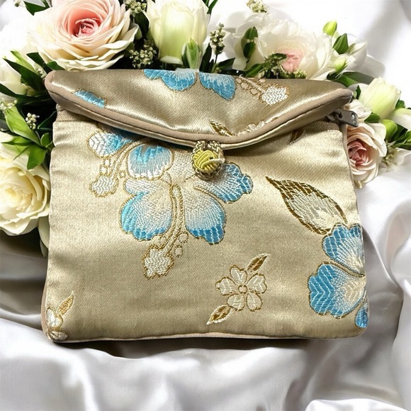 Honora Jewelry Pouch, Floral, Satin, - Picture 1 of 5